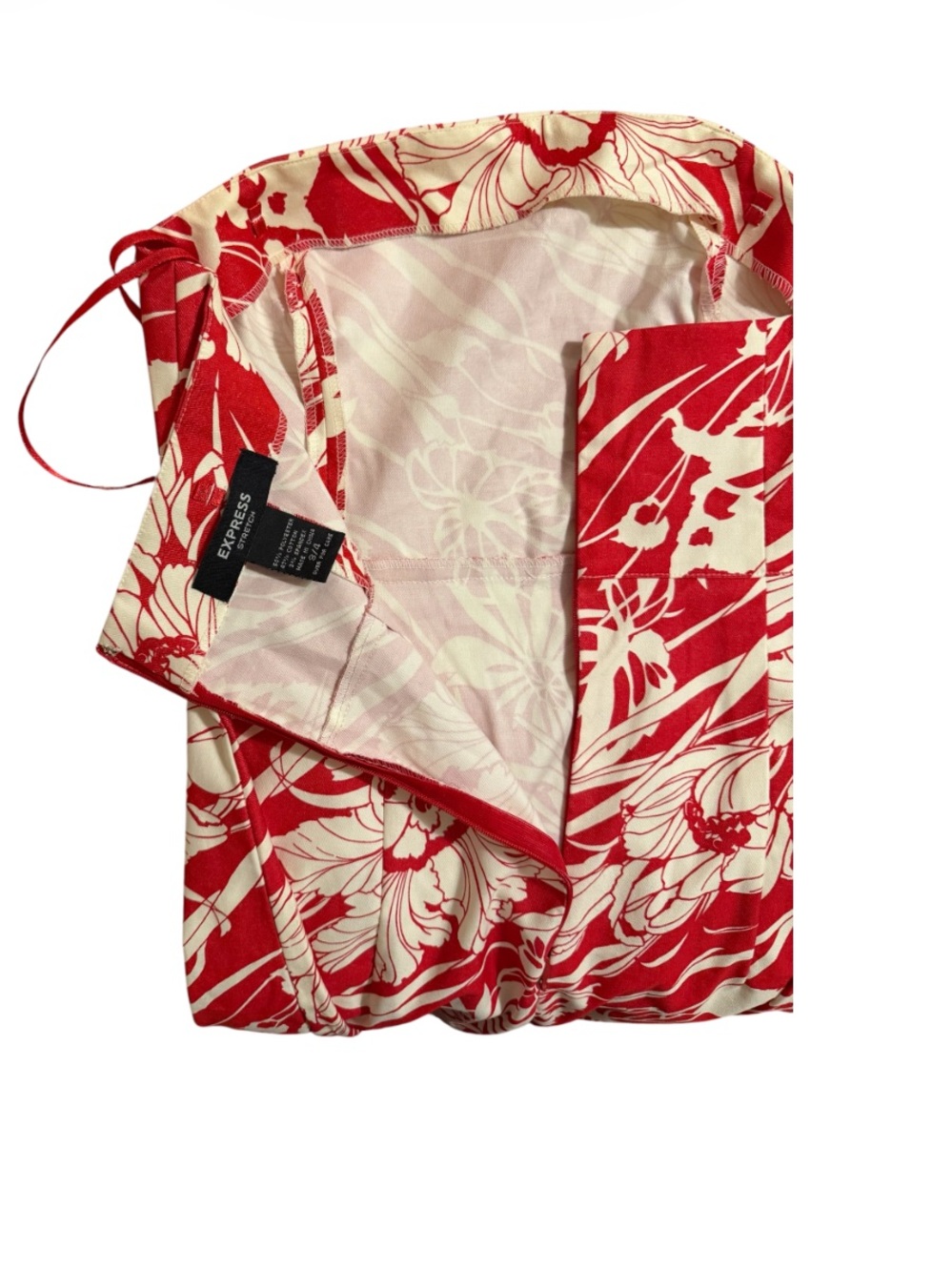 Vintage Express Stretch Rare Strapless Hawaiian Modern Midi Dress⭐️⭐️⭐️⭐️⭐️ - Picture 3 of 10